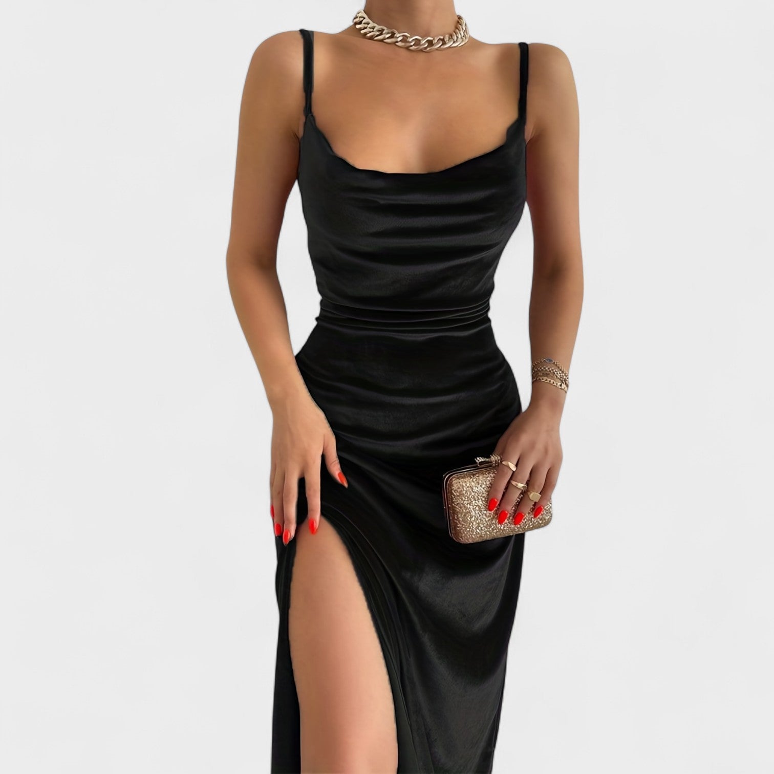 Taylor - Velvet Dress with Slit
