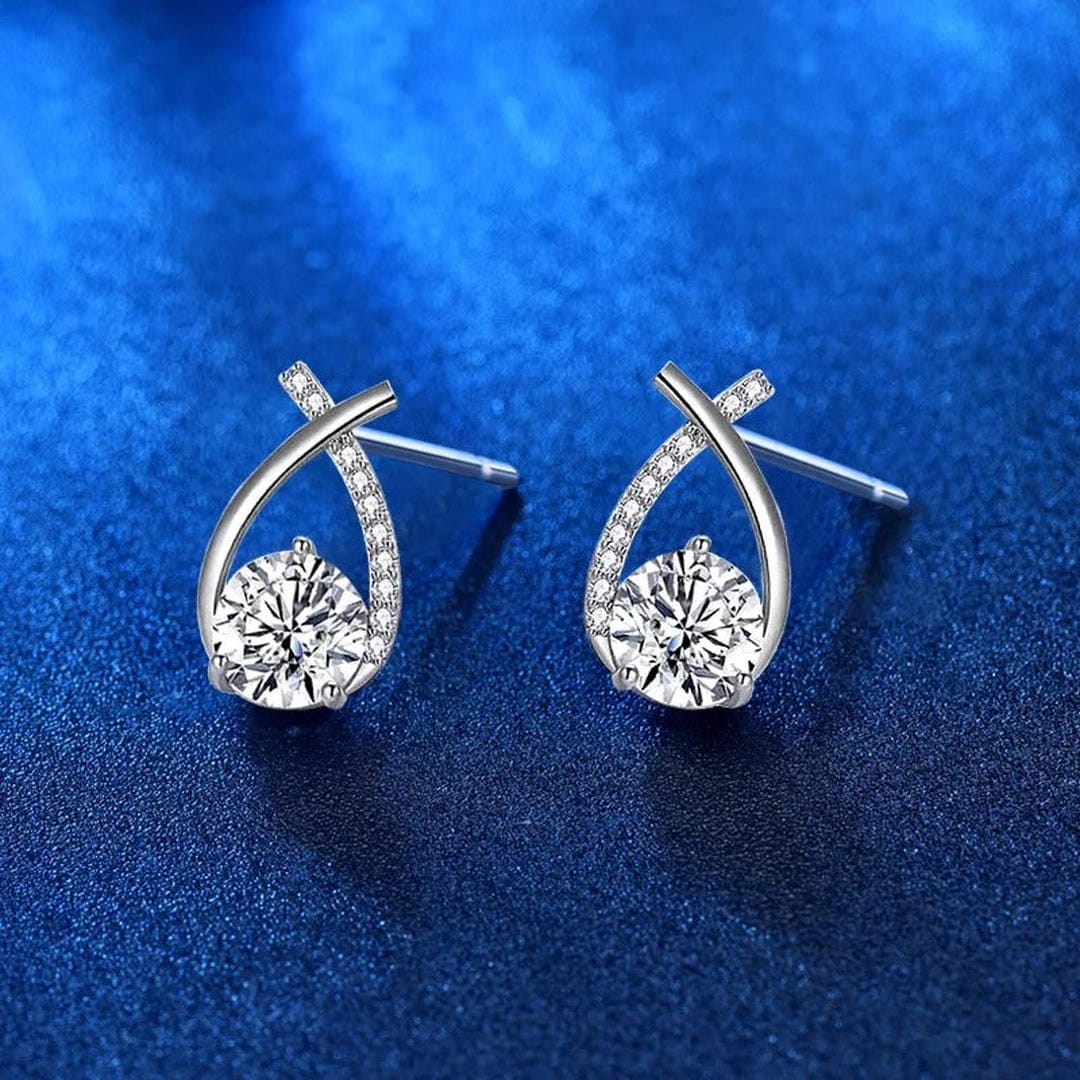 Luxury Twisted Teardrop Cubic Stud Earrings