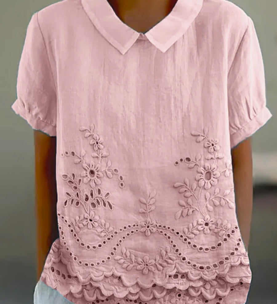 Jade - Embroidered Floral Blouse