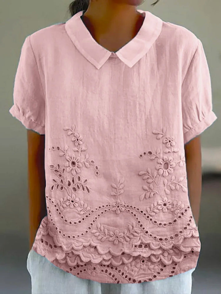 Jade - Embroidered Floral Blouse