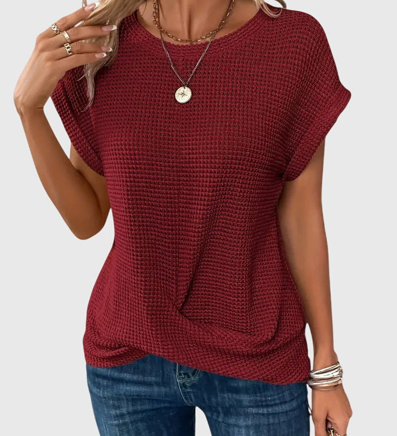Grace - Elegant Blouse with Crew Neck