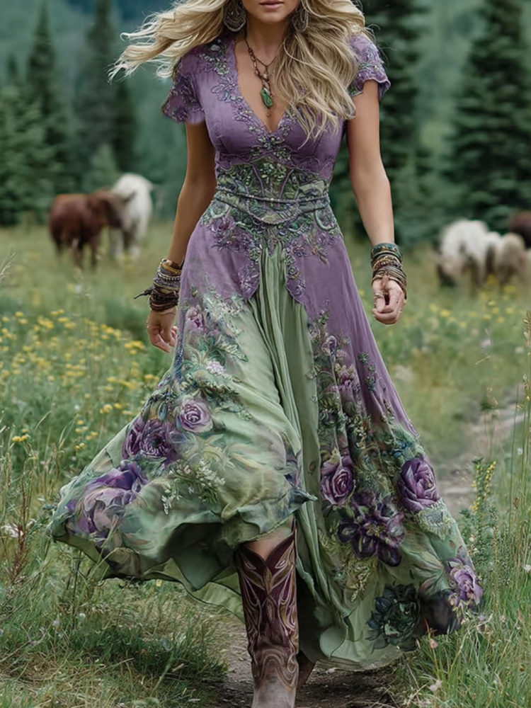 Holly - Short Maxi Floral Dress