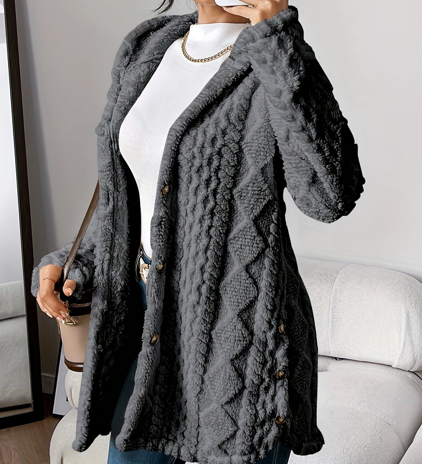 Sara - Fleece Hooded Coat