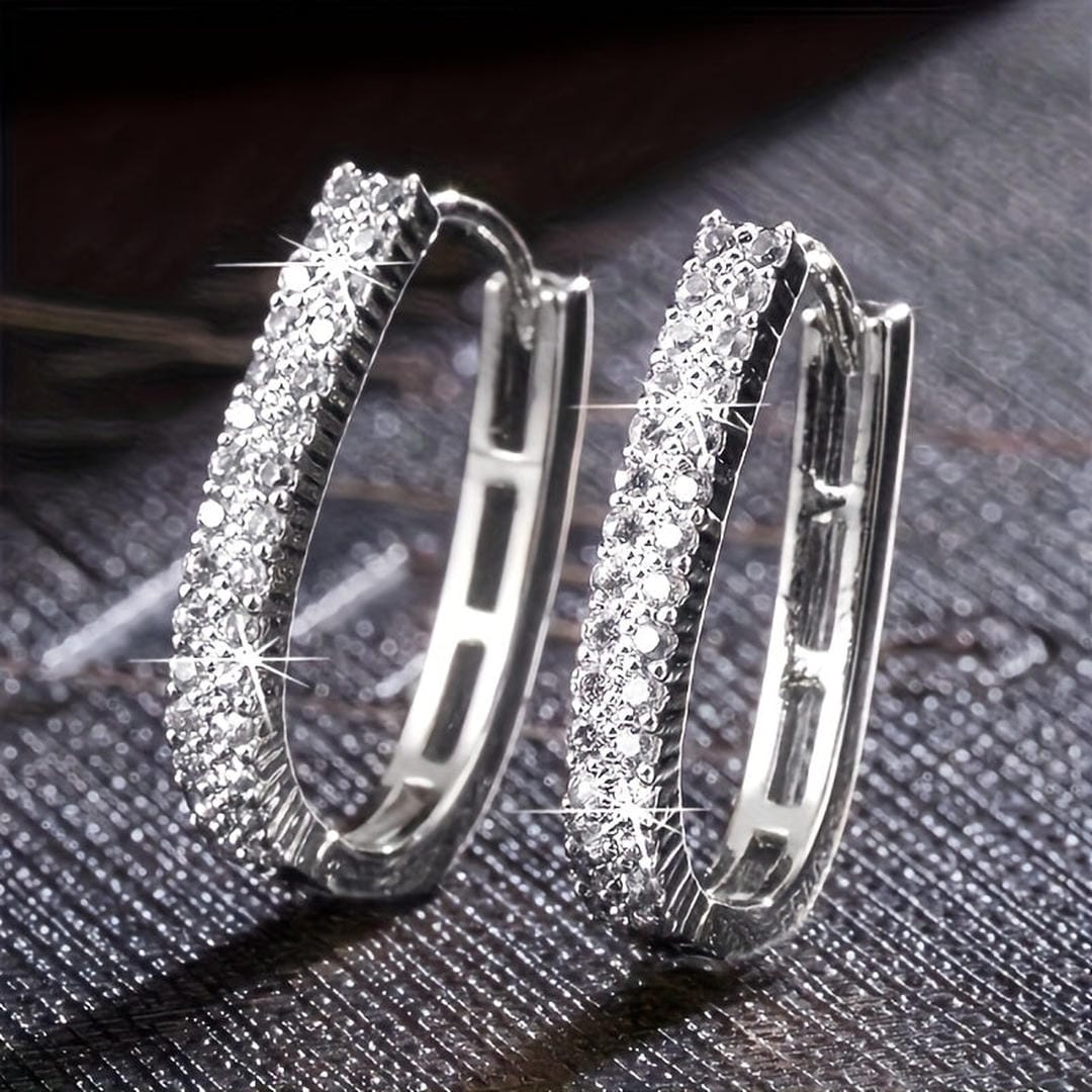 Elegant Circular Zirconia Earrings