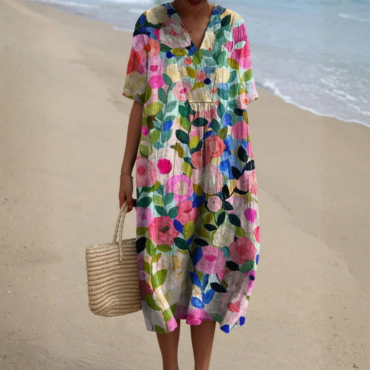 Jenna - Watercolour Floral Dress
