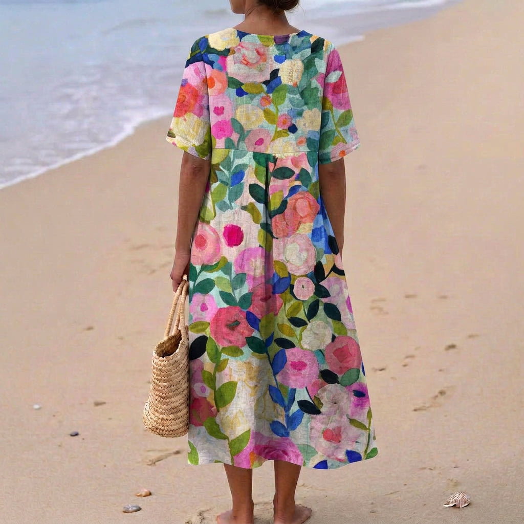 Jenna - Watercolour Floral Dress