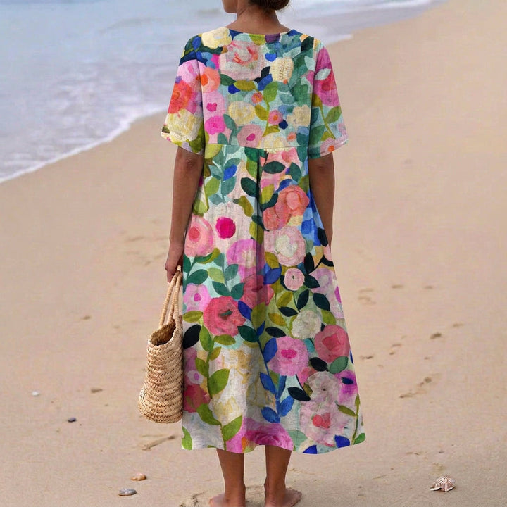 Jenna - Watercolour Floral Dress