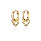 Hollow Zirconia Heart Earrings