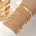 Stackable Bracelet Golden Pearl Set