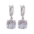 White Gold Zirconia Drop Earrings