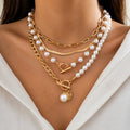 Vintage Pearl & Snake Chain Necklace Set