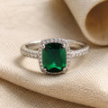 Imperial Emerald Cushion Ring