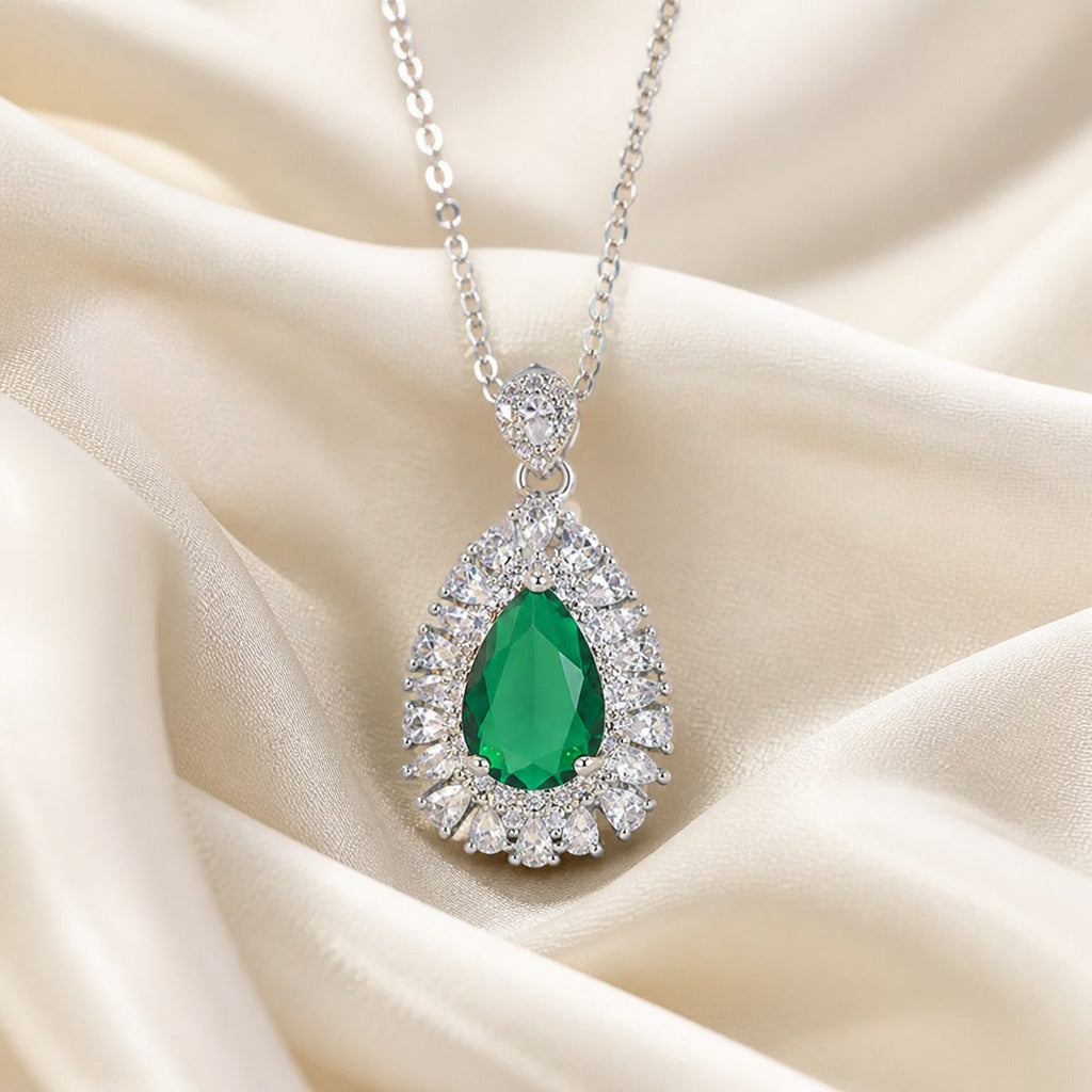 Emerald Horizon Pendant Necklace
