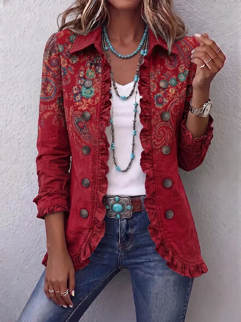 Sophia | Bohemian Paisley Ruffle Jacket