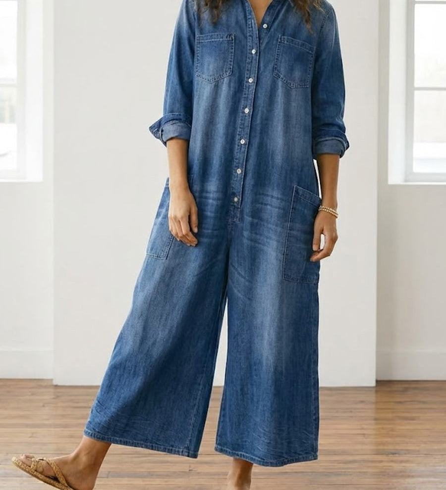 Serenity - Denim Cotton Jumpsuit