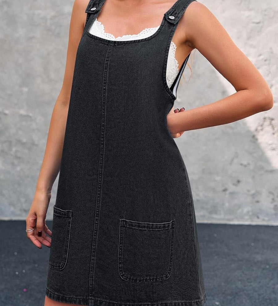 Piper - Casual Denim Overall Dress