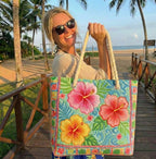 Handcrafted Beach Bag | Tropical Bloom