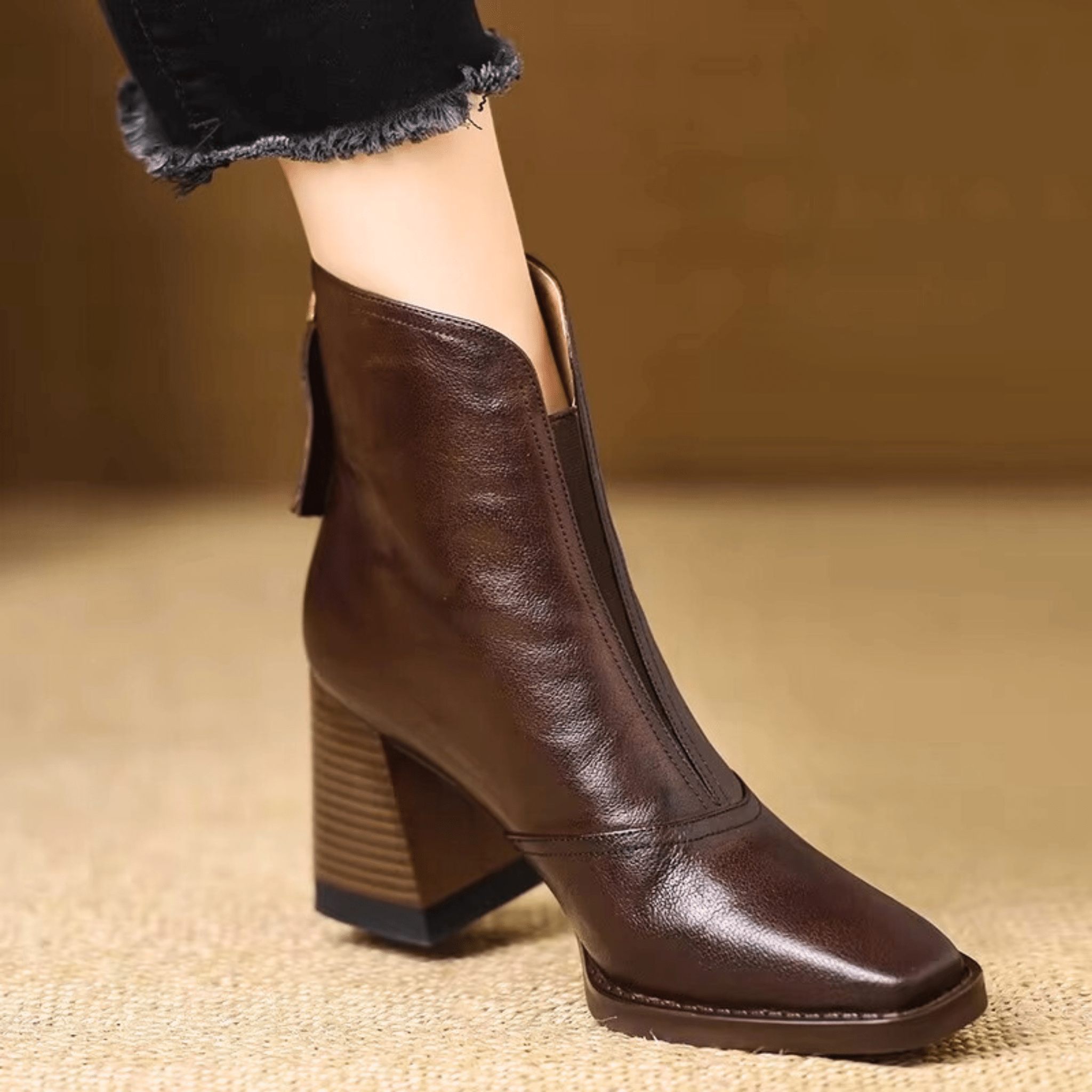 Delia | Luxury Mid-Heel Ankle Boots