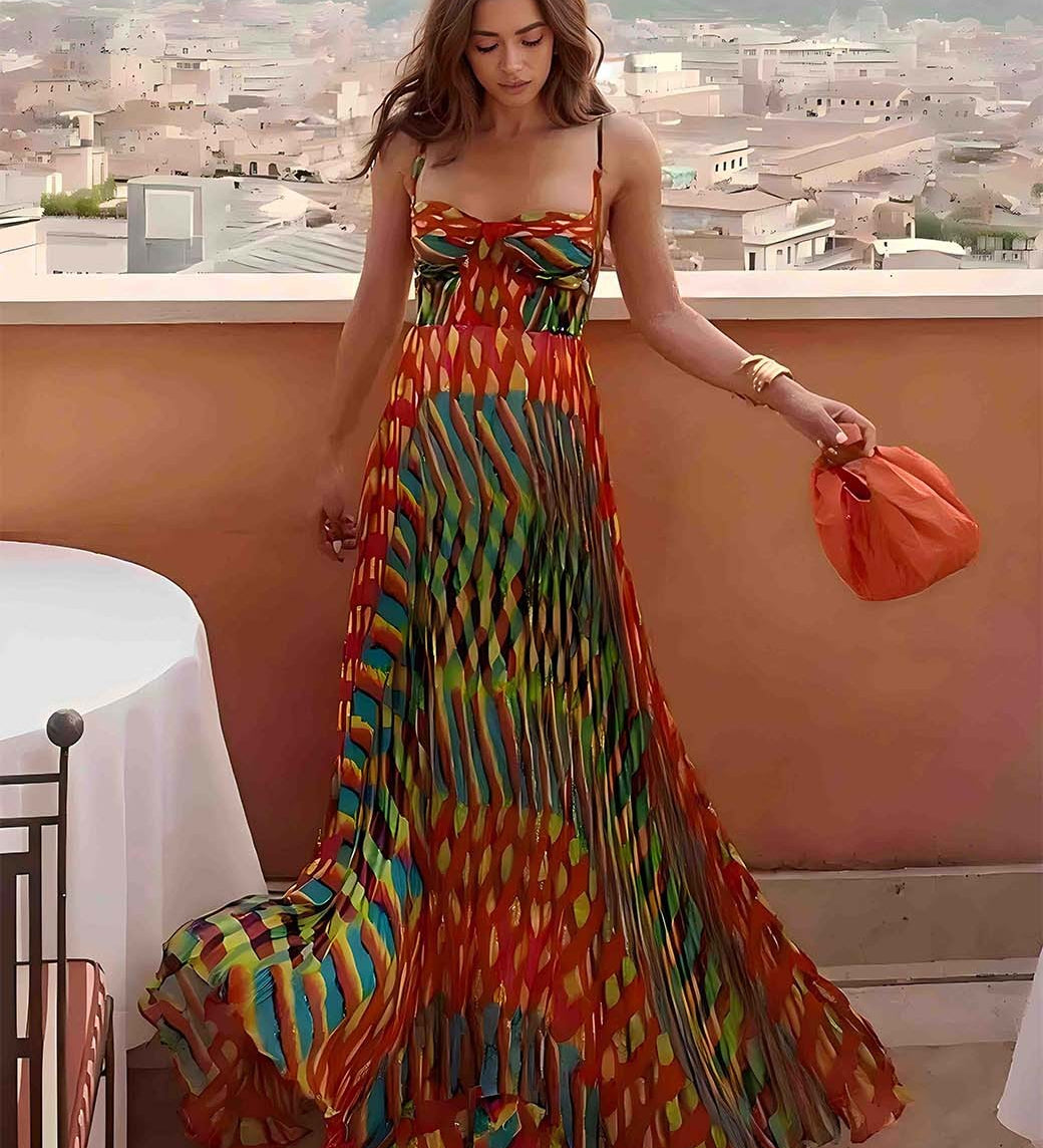 Aubrey - Abstract Printed Maxi Dress